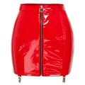 Red Mini Skirt with Zipper Detail