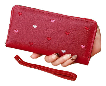 Womens Love Heart Wallet Wristlet