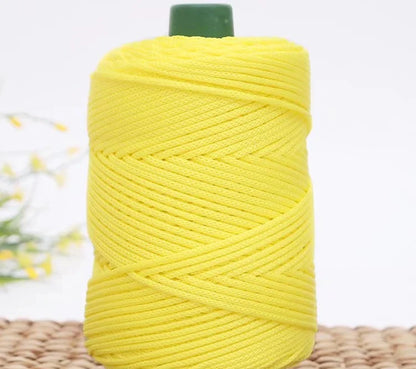 3mm Triple Strand Bright Silk Thread Flat Colorful  Silk Cotton Polyester