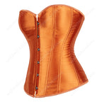 Womens Orange Satin Overbust Corset