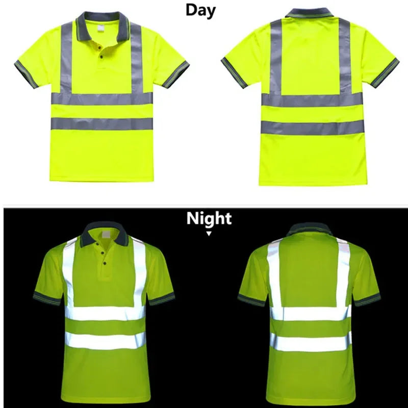 Mens Reflective Polo Work Shirt