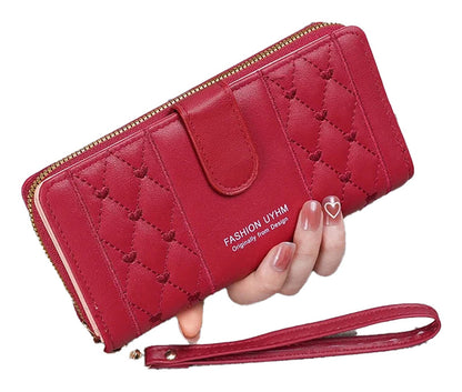 Womens Long Zipper Wallet With Wristlet