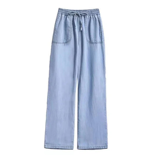 Womens High Waist Wide Leg Jeans