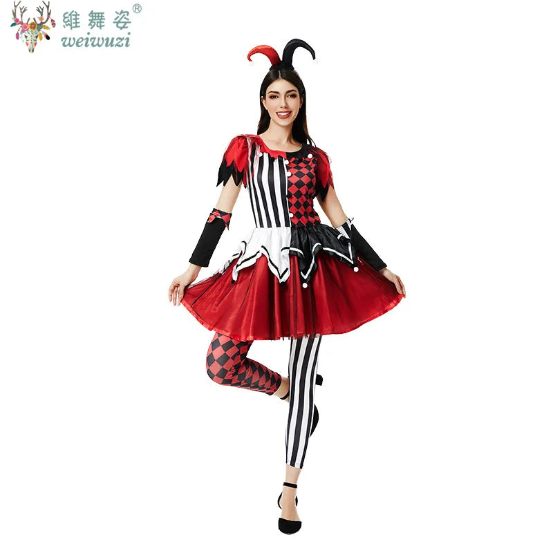 Halloween Costume: Red & Black Jester Set