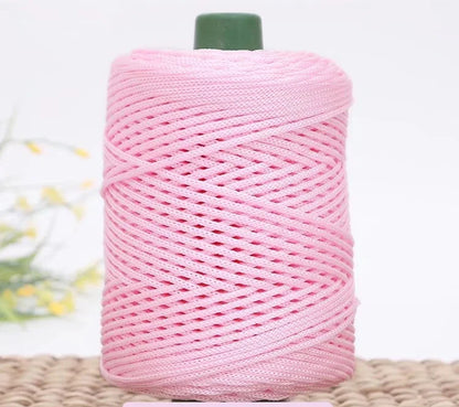 3mm Triple Strand Bright Silk Thread Flat Colorful  Silk Cotton Polyester