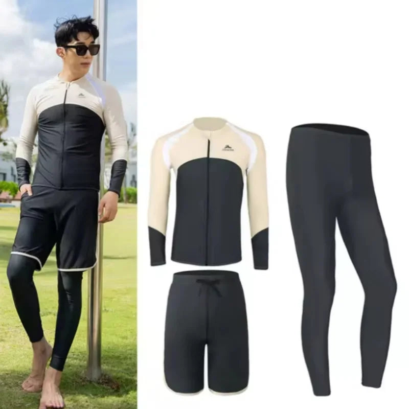 Couples Rash Guard 3 - Piece Swimwear Long Sleeve