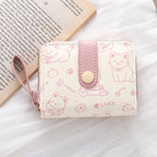 Cute Cat Wallet Small Purse with Zip Coin Pocket and Card Holder