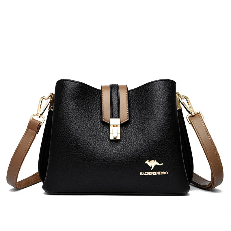 Designer Cowhide Leather Casual Shoulder Crossbody Bag
