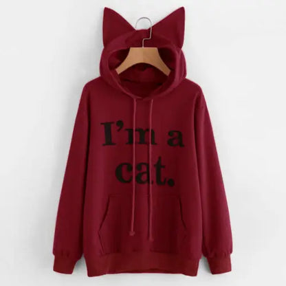 Womens Oversized Cat Ear Hoodie