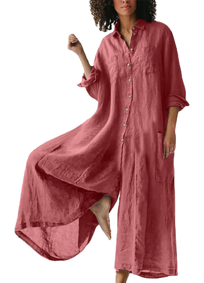 Womens Cotton Linen Jumpsuit Trendy Style