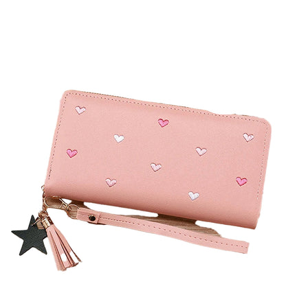 Womens Love Heart Wallet Wristlet