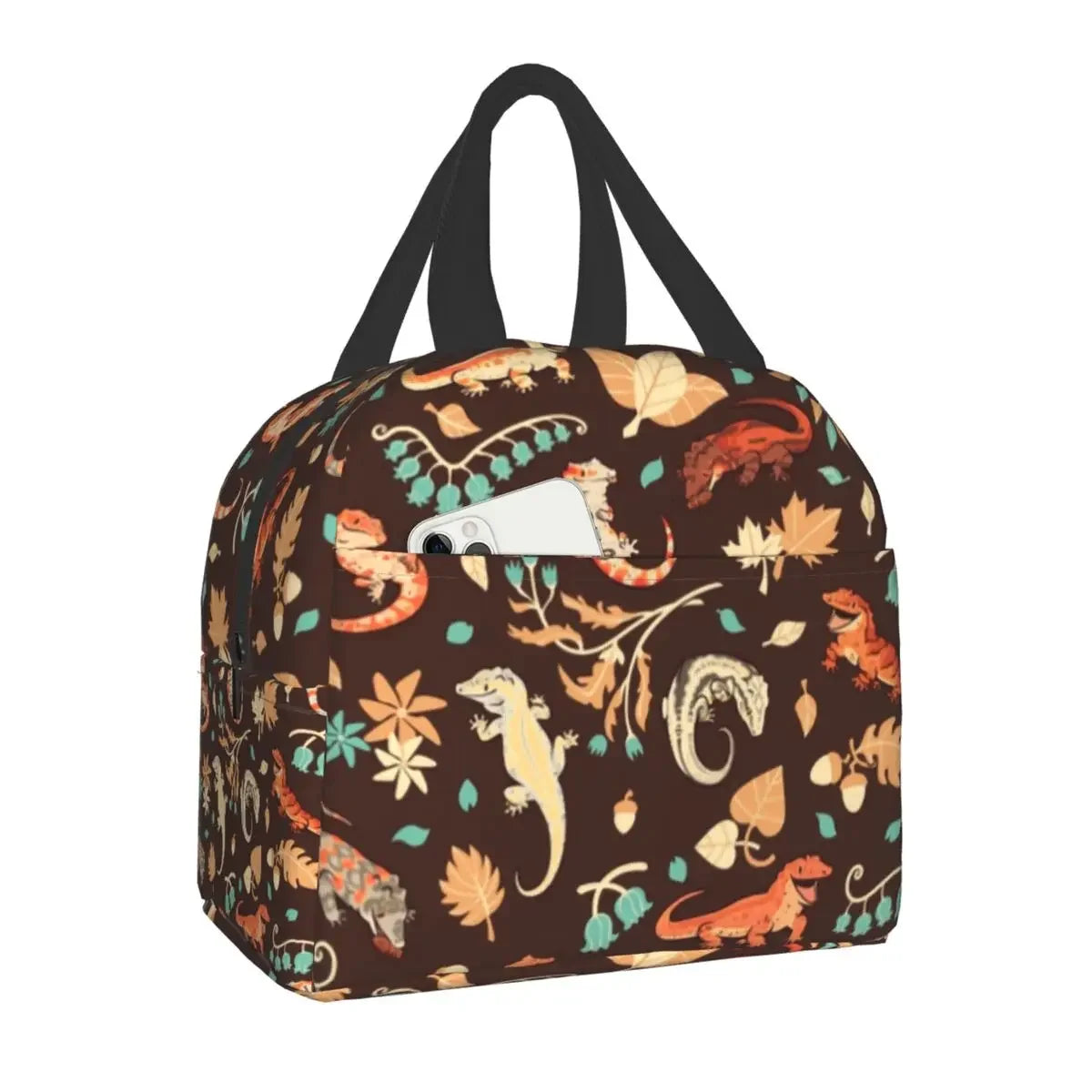 Cottagecore Aesthetic Cute Vintage Frog and Snail Thermal Insulated Lunch Bag