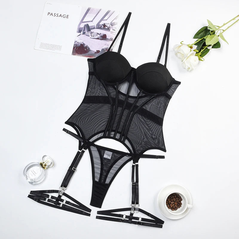 Lingerie Bodysuit with Sheer Design