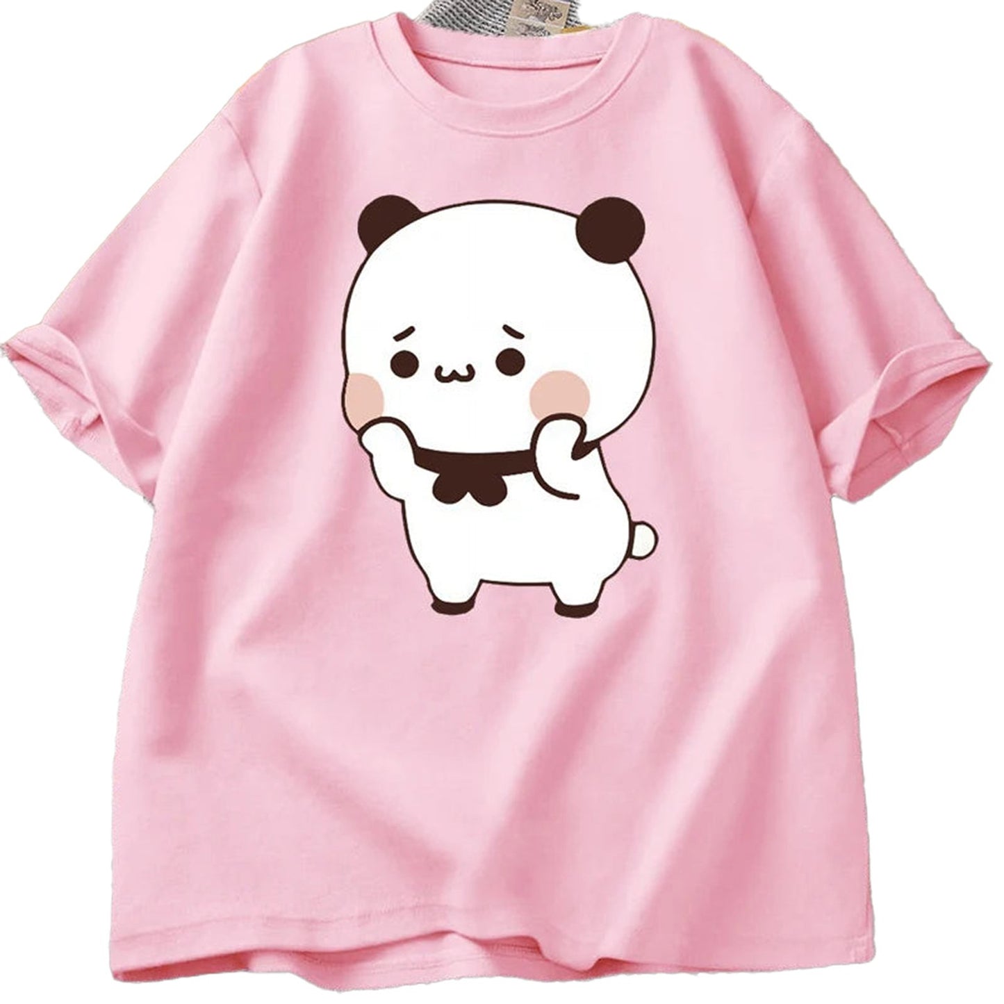 Funny DuDu Bear & Panda BuBu T-Shirt In Outdoor Setting