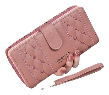 Womens Long Zipper Wallet With Wristlet