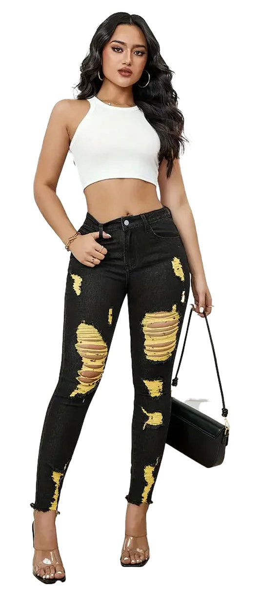 Womens Ripped Skinny Jeans For Trendy Style