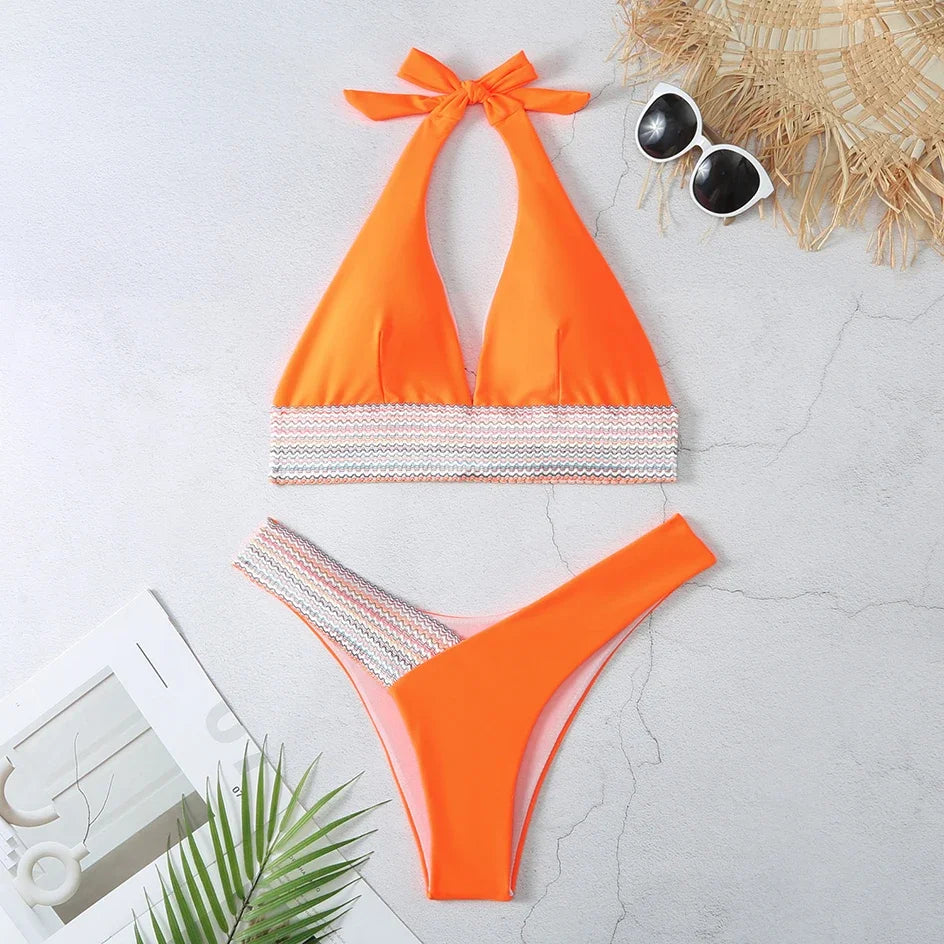 Stunning Two-Tone Bikini Set