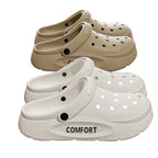 Unisex Summer Anti - Slip Hollow Covered Toe Slippers Thick Bottom