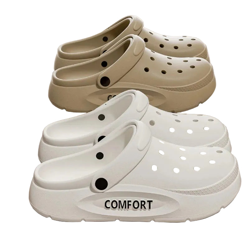 Unisex Summer Anti - Slip Hollow Covered Toe Slippers Thick Bottom