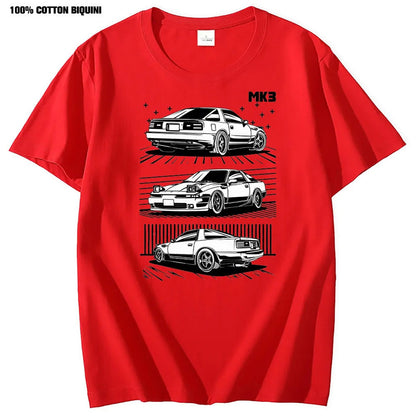 Men's JDM Manga T-Shirt In Outdoor Setting