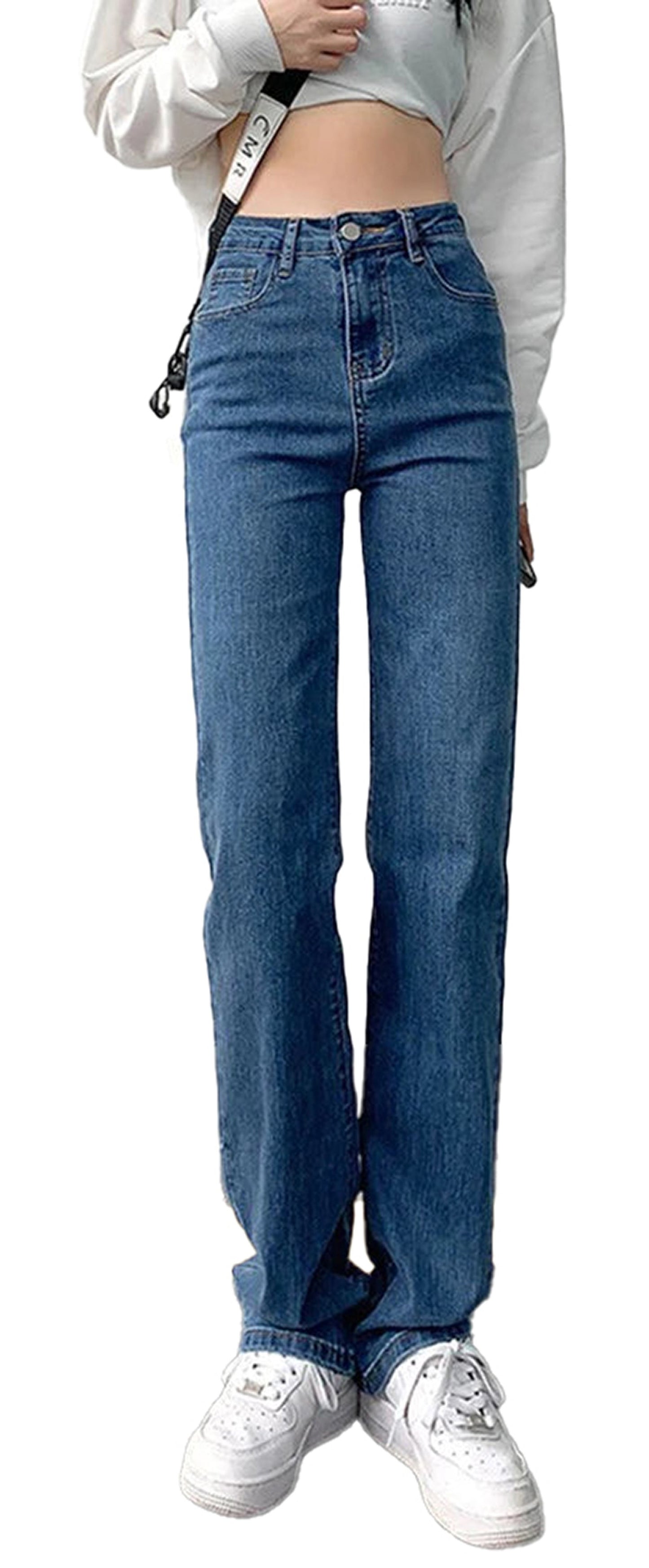High Waist Straight Jeans Women