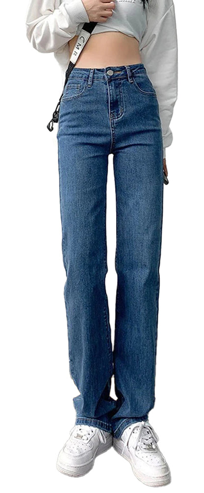 High Waist Straight Jeans Women