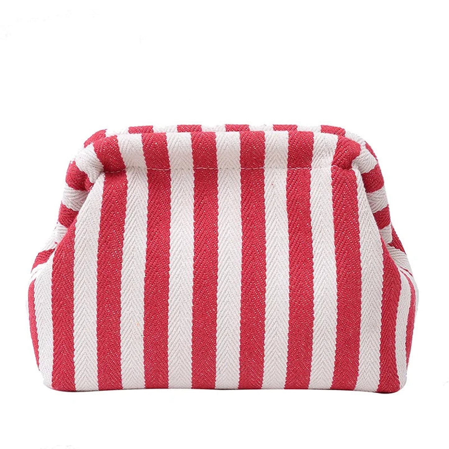 Stripe Pinch Snap Clutch Purse