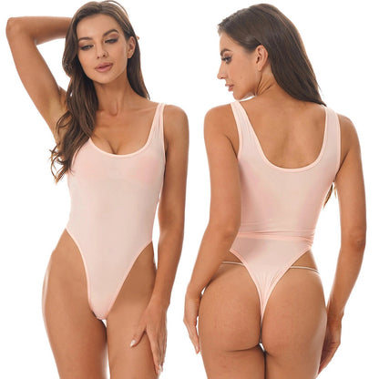 Womens High Cut Thong Bodysuit