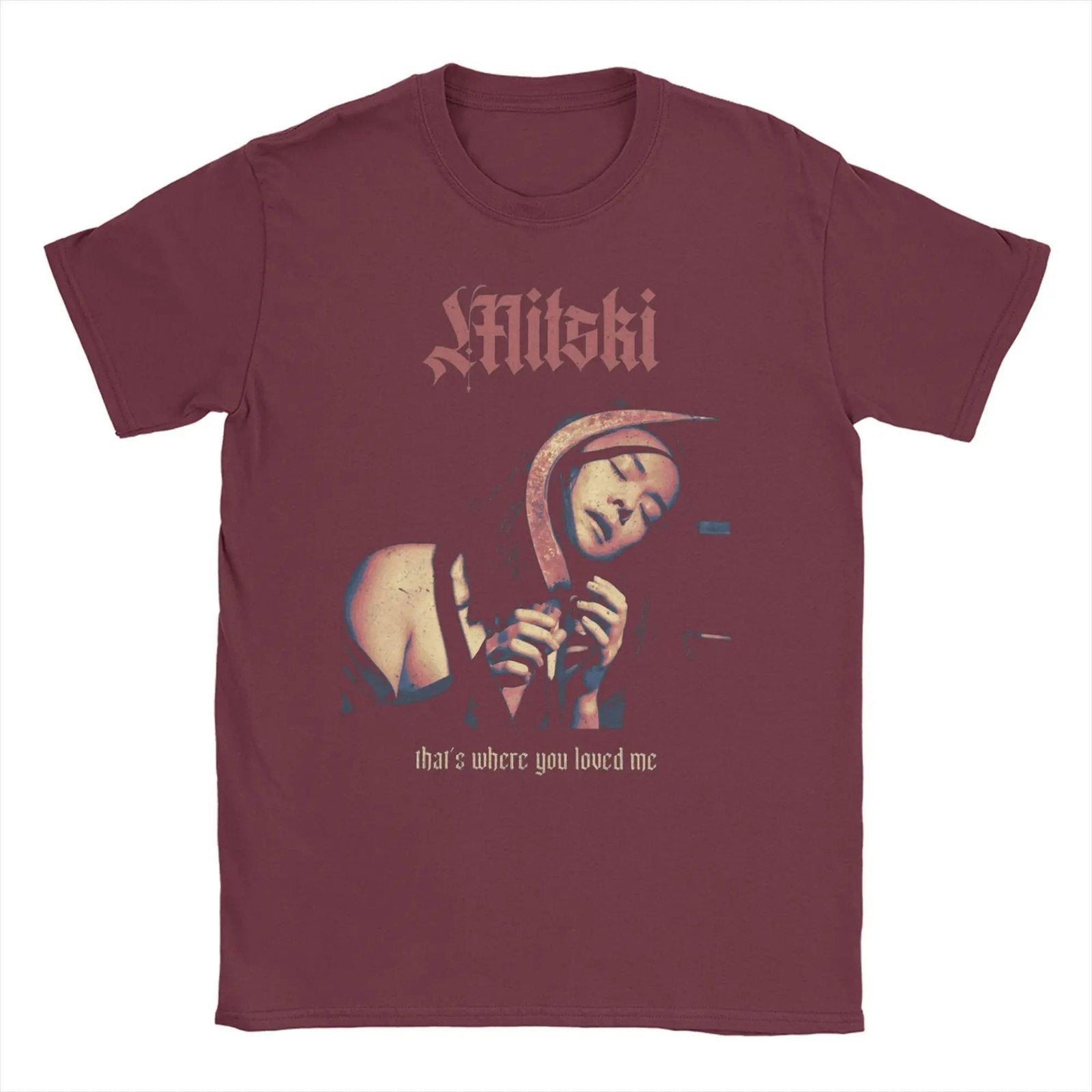 Mitski 90s Novelty Oversized Cotton T-Shirt for Men - Summer Short