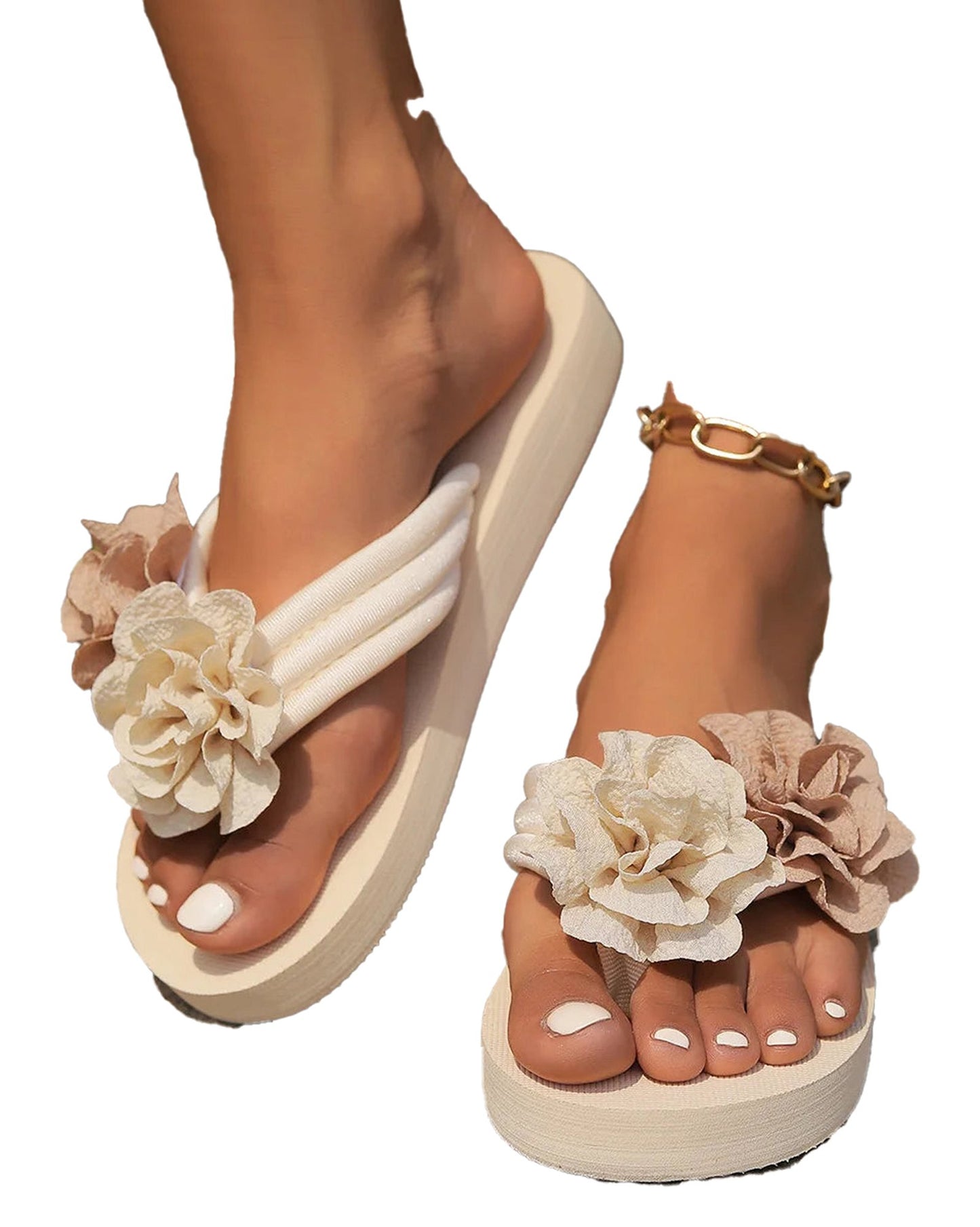 Womens Flower Flip-Flops for Summer Style