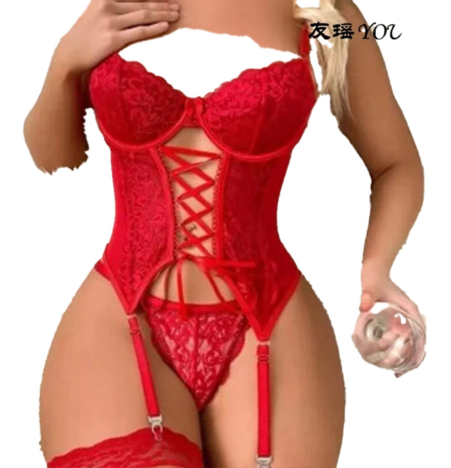 Sexy Crotchless Blue Lingerie For Women