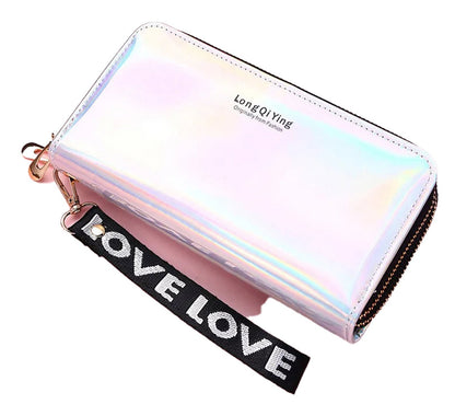 Womens Laser Wallet With Double Zipper