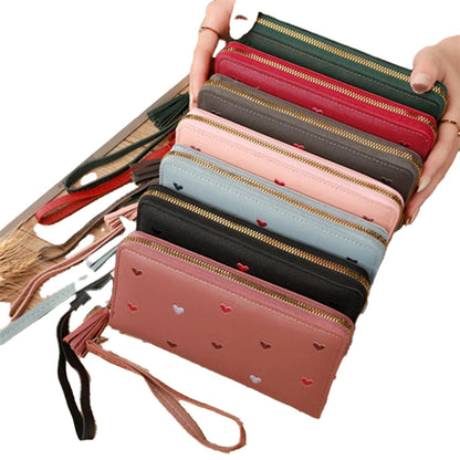 Womens Love Heart Wallet Wristlet