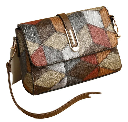 Vintage Splicing Crossbody Bag For Women