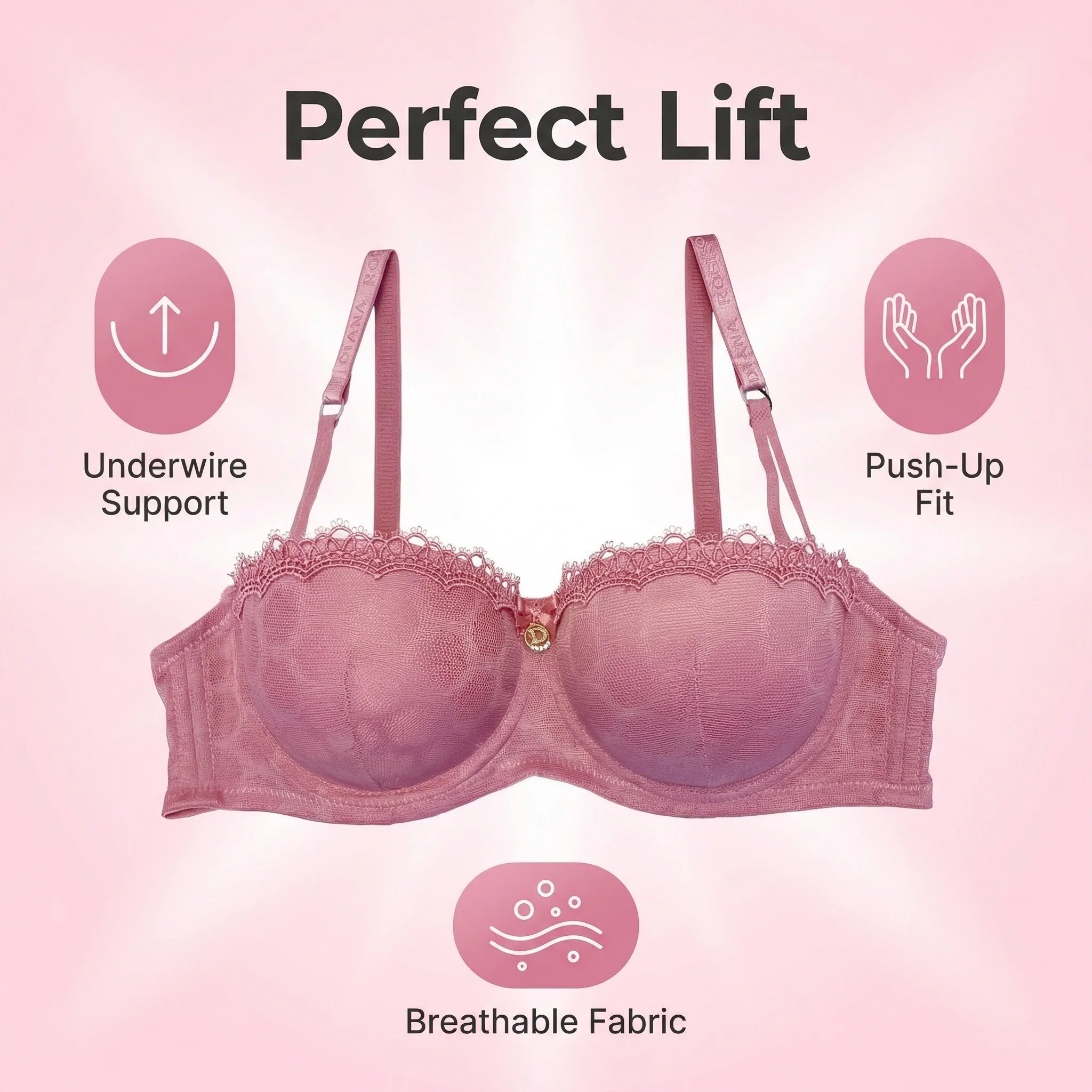 Underwire Push Up Bra for Elegant Support