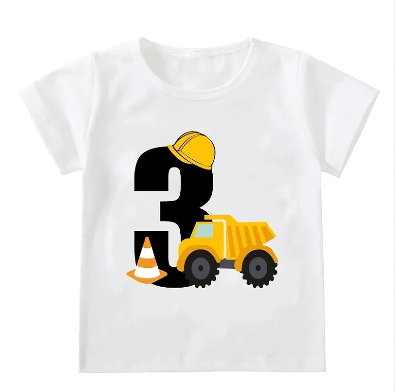 Excavator Birthday Shirt For Boys