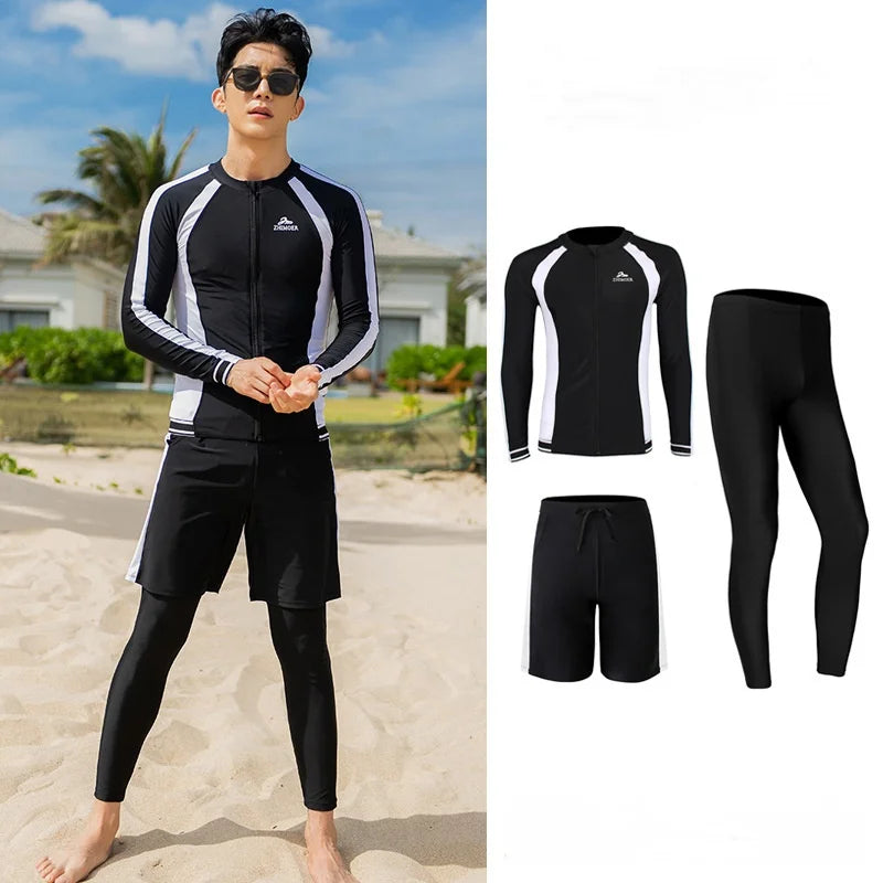 Couples Rash Guard 3 - Piece Swimwear Long Sleeve