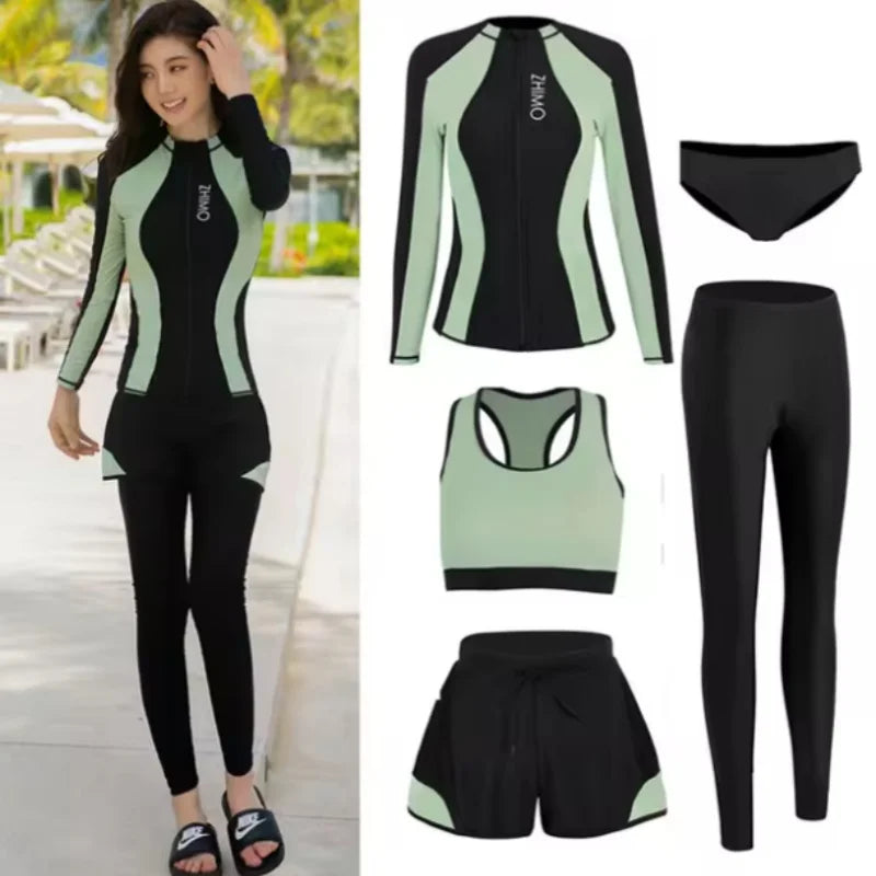 Couples Rash Guard 3 - Piece Swimwear Long Sleeve