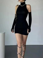 Mini Dress with Cold Shoulder Detail