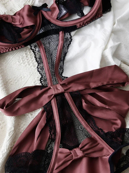 Open Cup Crotchless Bodysuit Lingerie