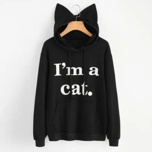 Womens Oversized Cat Ear Hoodie