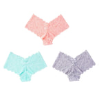 Sexy Floral Lace Low - Rise Briefs Soft Lingerie