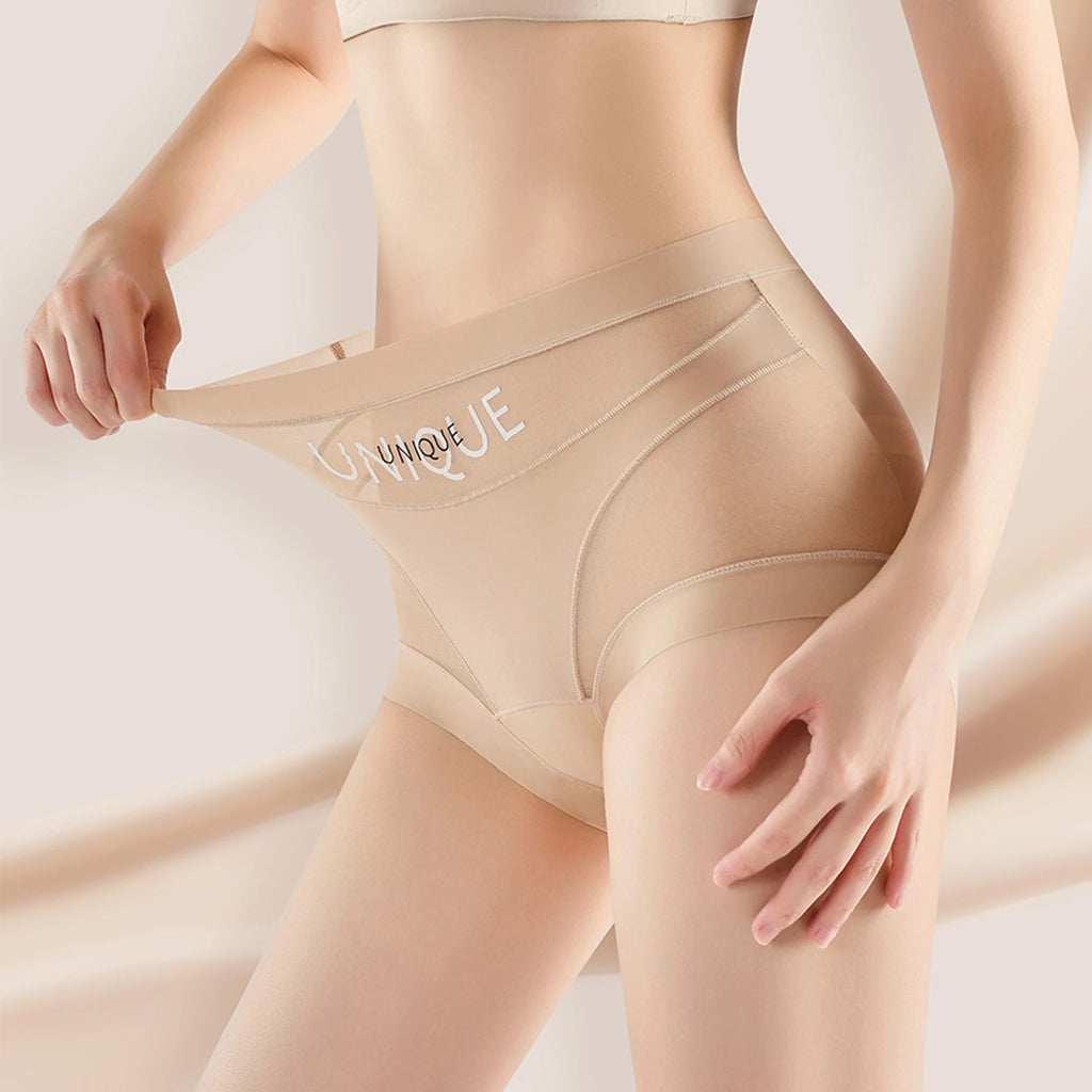 Beige shapewear with 'UNIQUE' branding on a neutral background