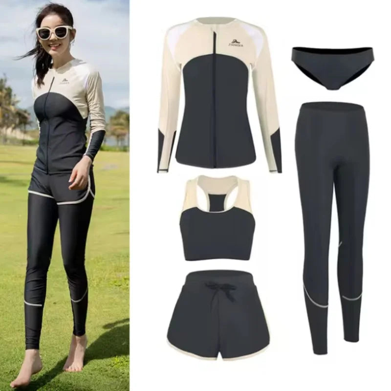 Couples Rash Guard 3 - Piece Swimwear Long Sleeve