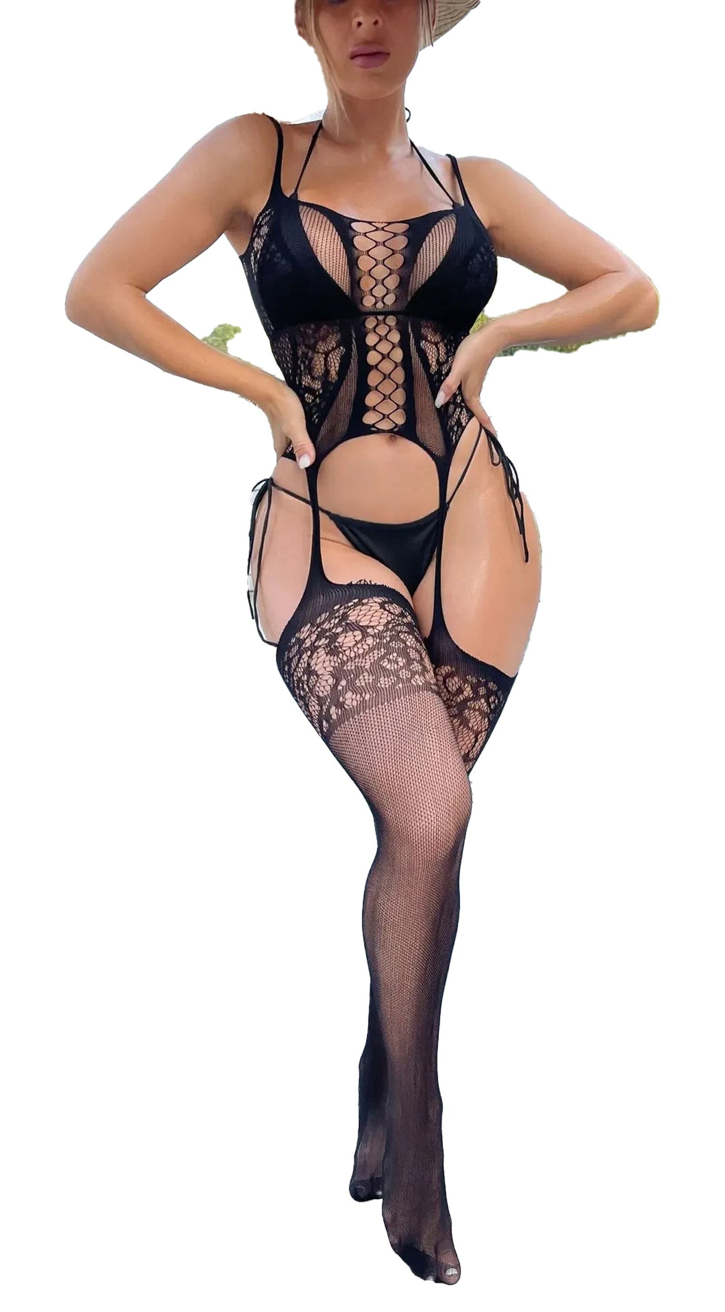 Sexy Open Crotch Lingerie Bodysuit