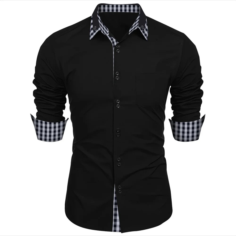 Mens Long Sleeve Business Shirt Trendy Style