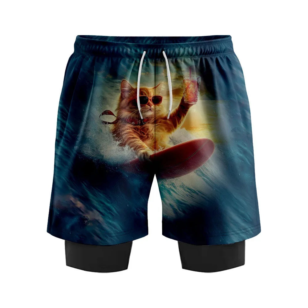 Men's Quick - Dry Digital Print Surf Board Shorts