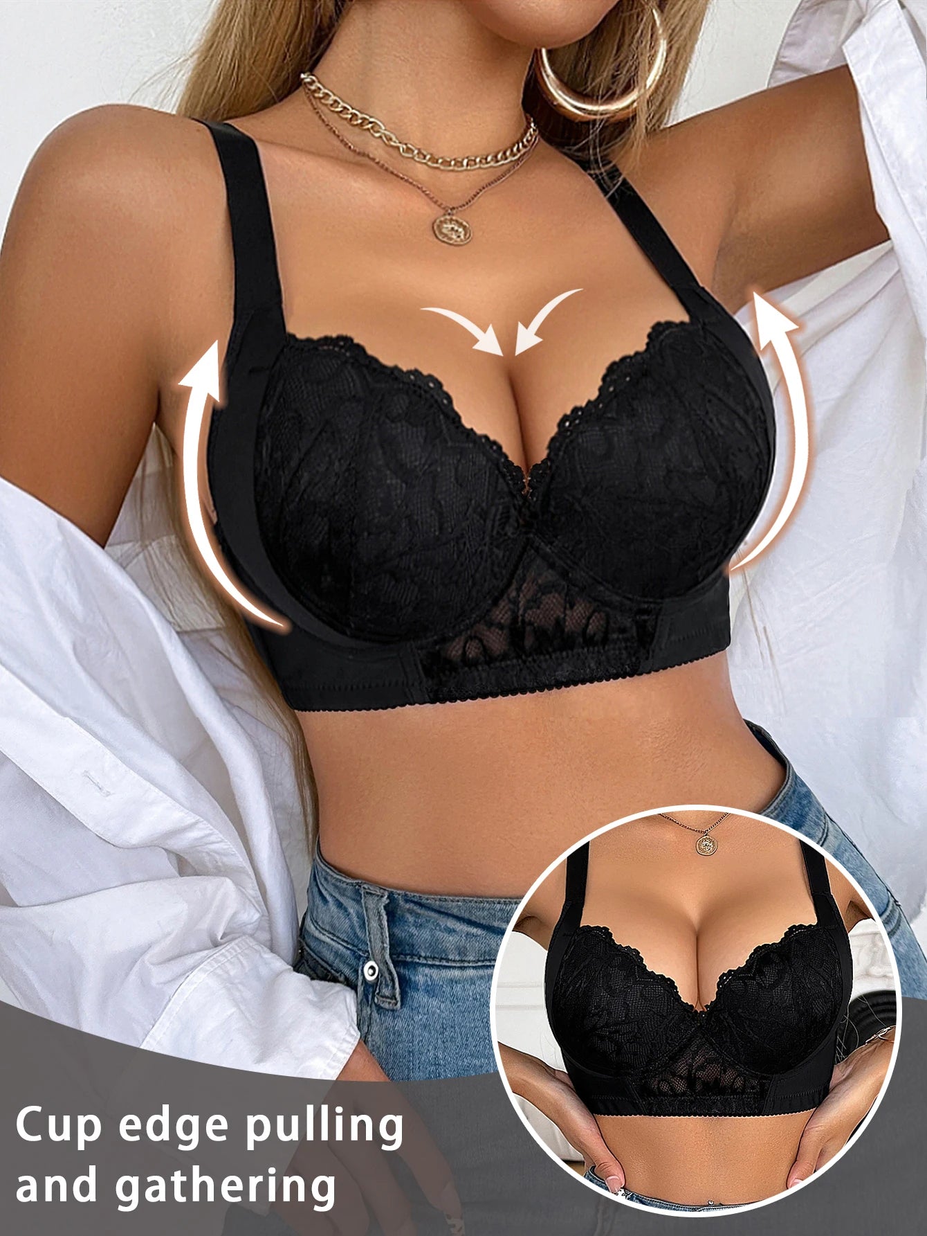 Push Up Bra with Lace Detailing