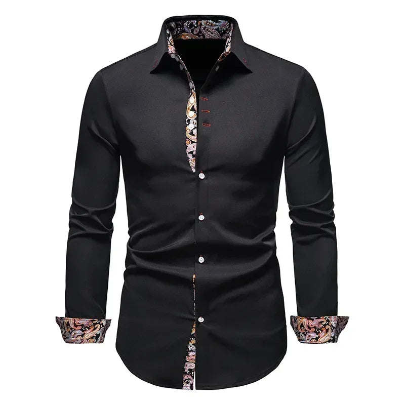Mens Floral Printed Dress Shirt