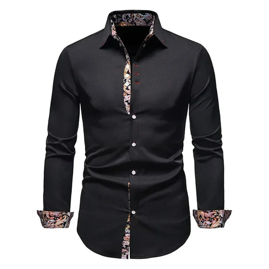 Mens Floral Printed Dress Shirt